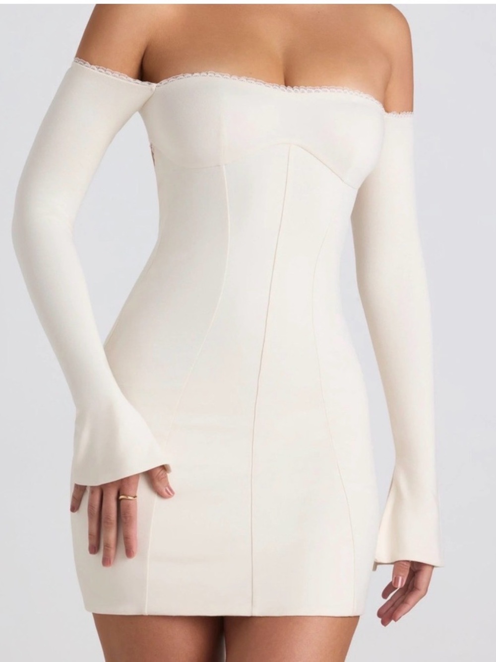 Oh Polly White Off-Shoulder Suki dress